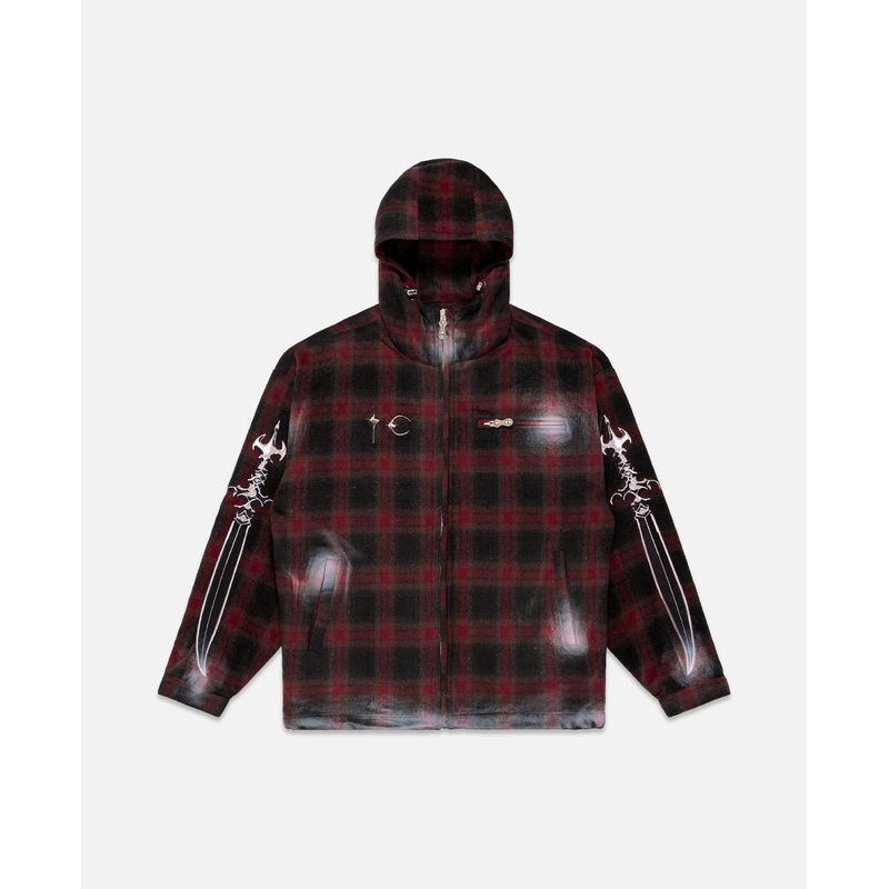 Arab Sword Flannel Zip-Up (Red)
