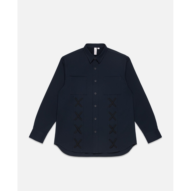 Crisscrossed Shirt (Navy)
