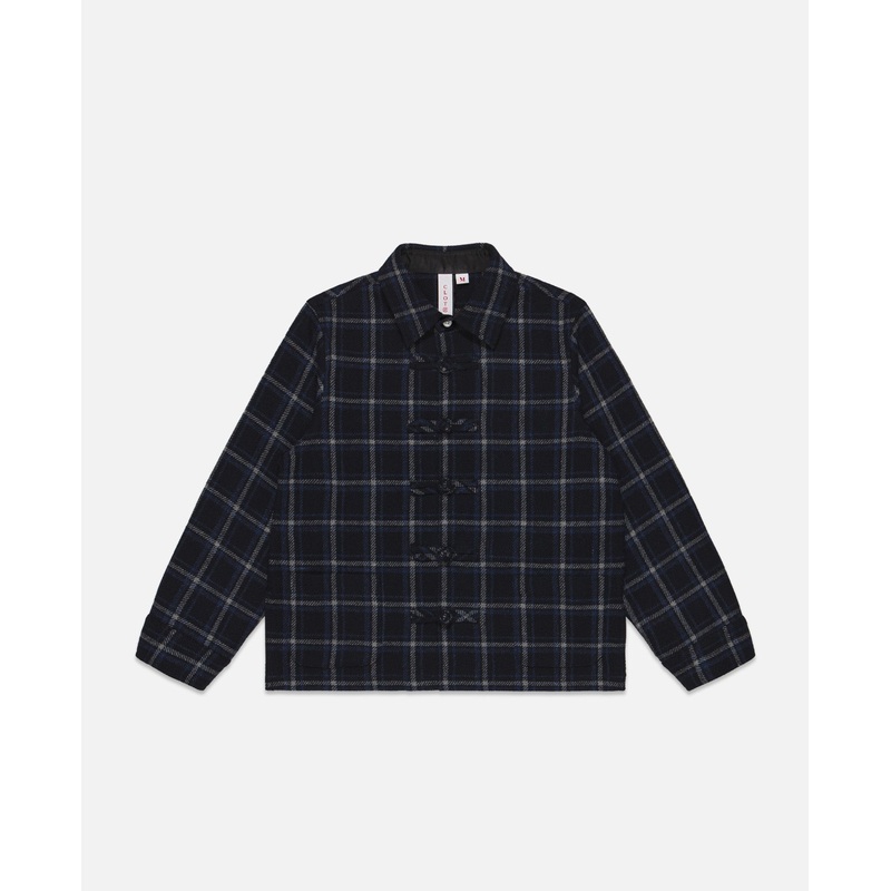 Kids Checked Chinese Jacket (Navy)