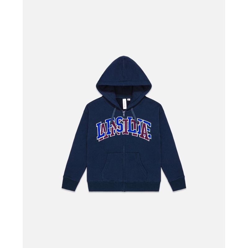 Kids Leslie Anita College Zip Up Hoodie (Navy)