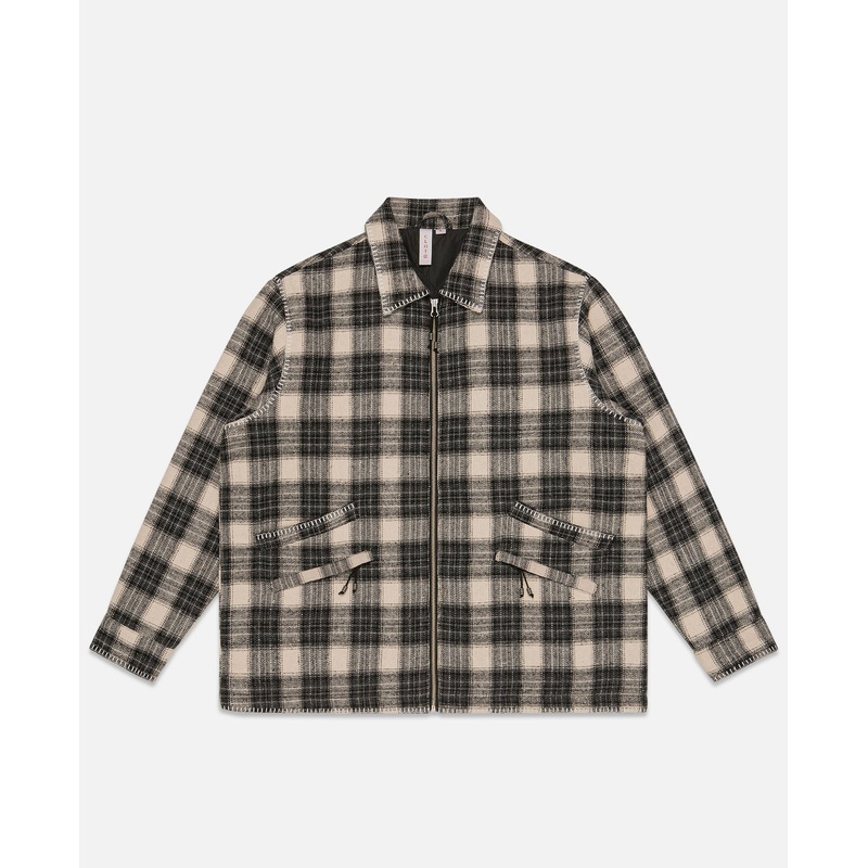 Quilted Checked Jacket (Black)