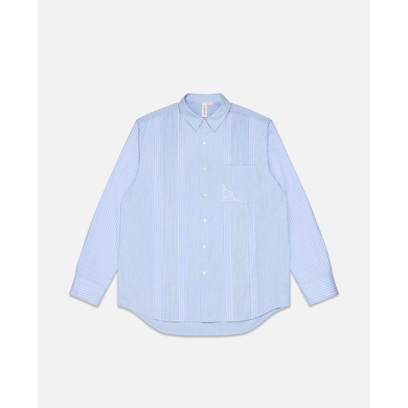 Striped Panel Shirt (Blue)