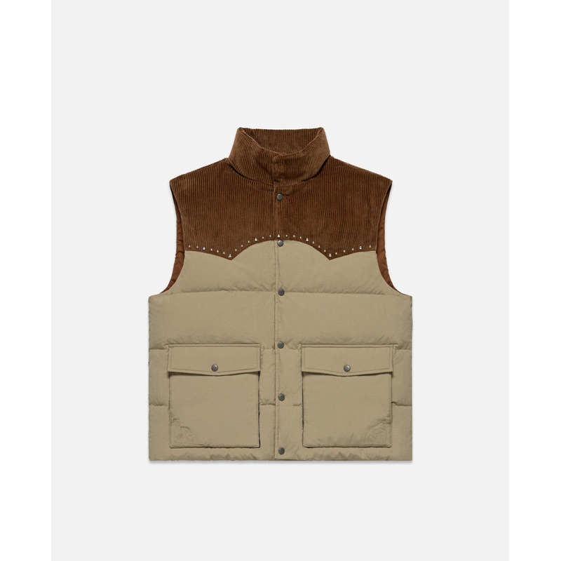 Studded Down Gilet (Beige)