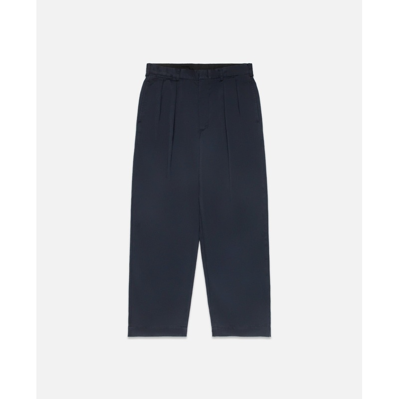 Double Pleat Chino Pants (Navy)