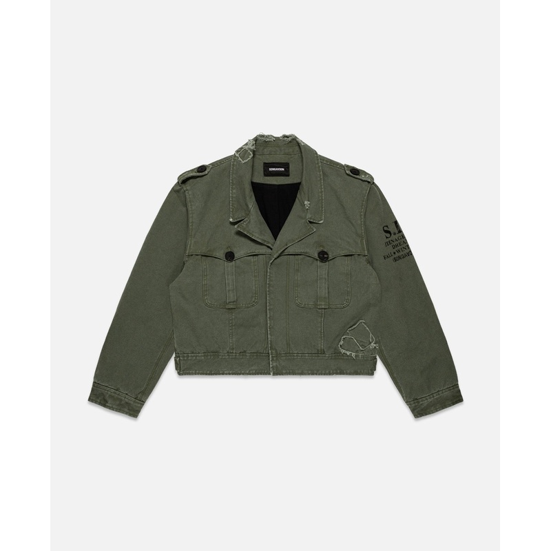 Green Ripped Jacket (Green)