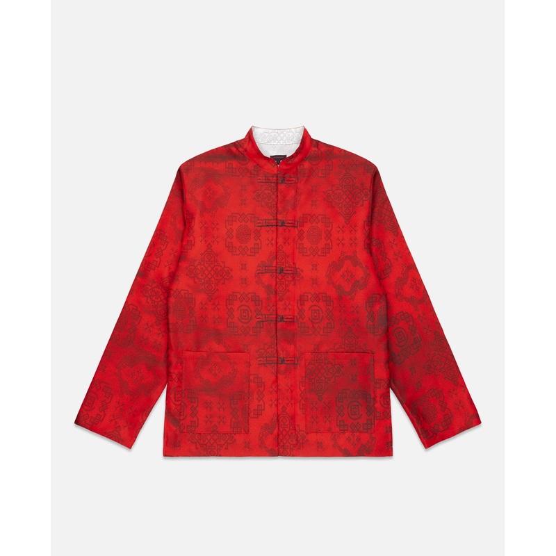 Printed Silk Shirt (Red)