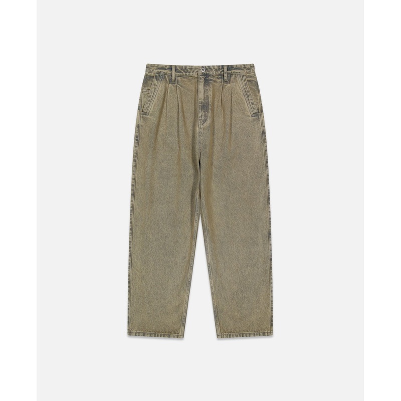 Two Tucked Hairy Denim Pants (Taupe)