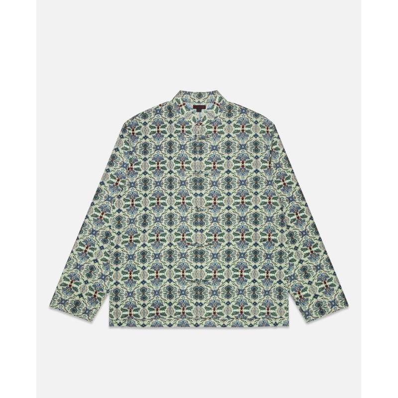 Chinese Stand Collar Shirt (Blue)