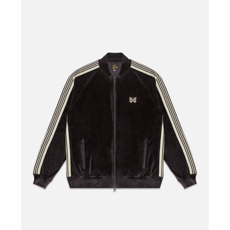 Rib Collar Track Jacket - C/Pe Velour (Charcoal)
