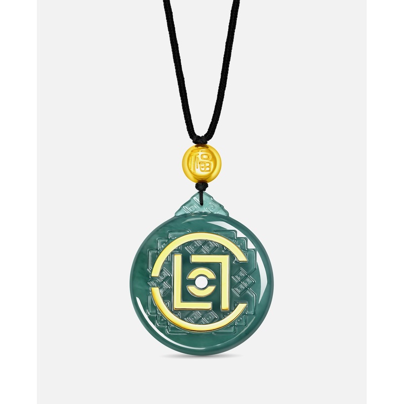 String Necklace With Pendant (Green)