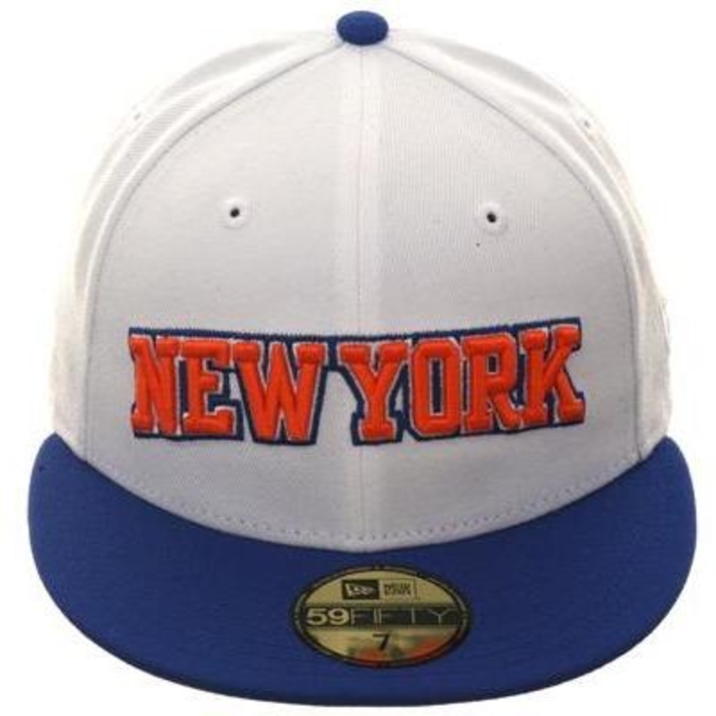 Exclusive New Era 59Fifty New York Knicks Arch Hat - 2T White, Royal