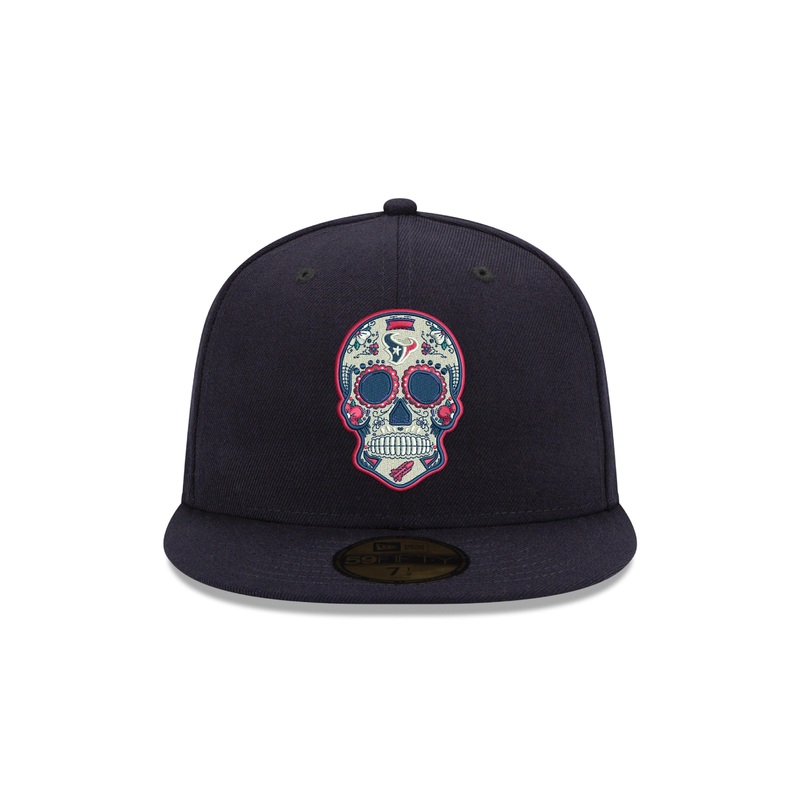 Pre-Order Exclusive New Era 59Fifty Houston Texans Sugar Skull Hat - Navy
