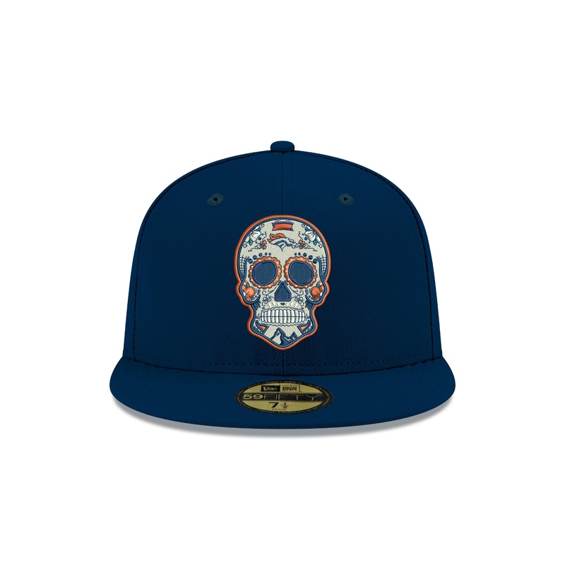 Pre-Order Exclusive New Era 59Fifty Denver Broncos Sugar Skull Hat - Navy