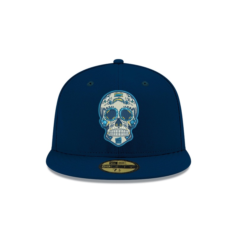 Pre-Order Exclusive New Era 59Fifty Los Angeles Chargers Sugar Skull Hat - Navy
