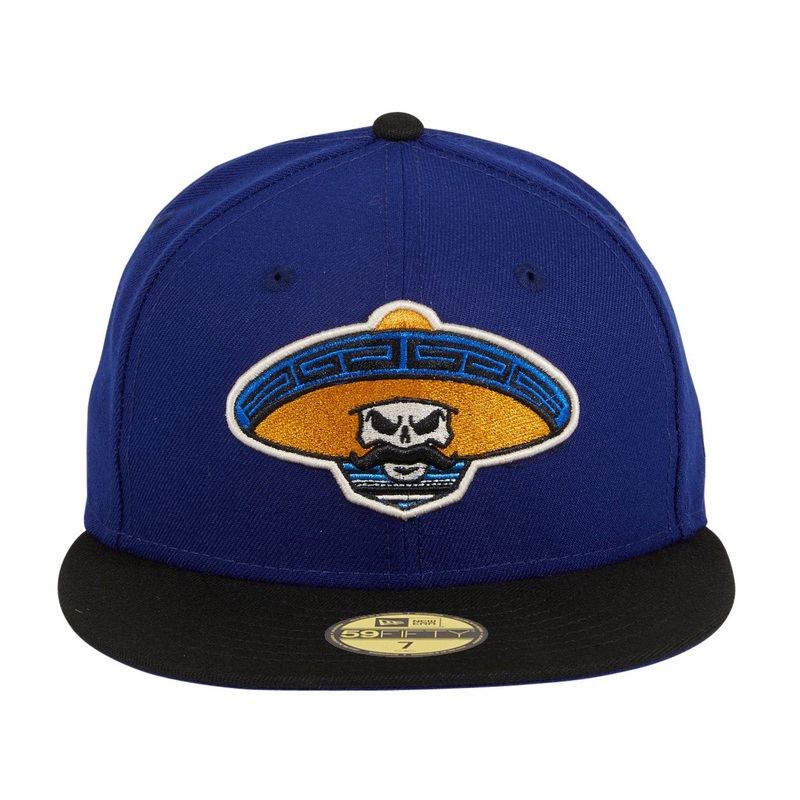 Exclusive New Era 59Fifty Dankadelik Revolutionary Skull Hat - Royal, Black