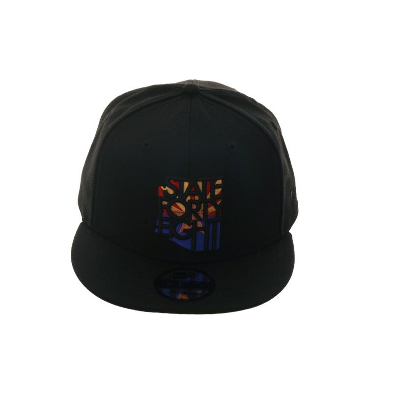 Exclusive New Era 9Fifty State Forty Eight Flag Logo Fitted Hat - Black