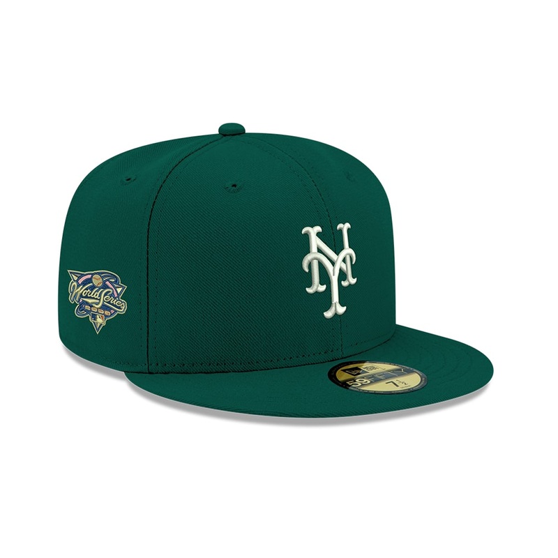 Pre-Order Exclusive New Era 59Fifty New York Mets 2000 World Series Patch w/ Pink UV Hat - Green