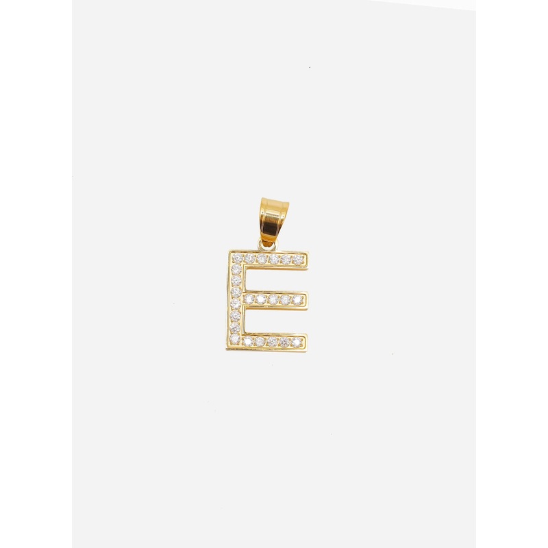 Diamond Gold Letter E Pendant