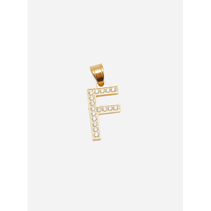 Diamond Gold Letter F Pendant