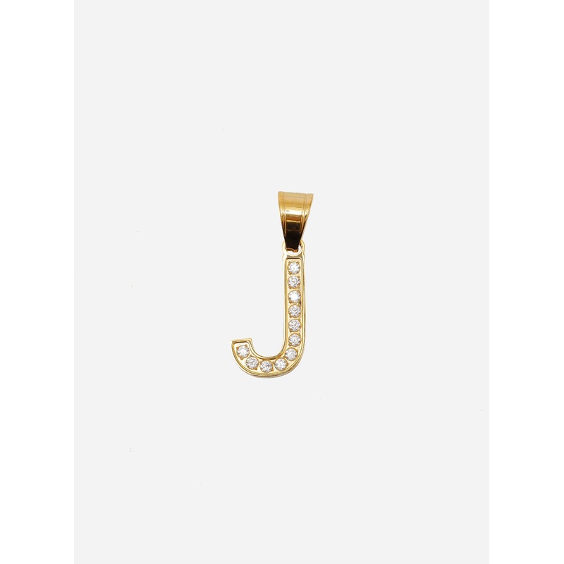 Diamond Gold Letter J Pendant