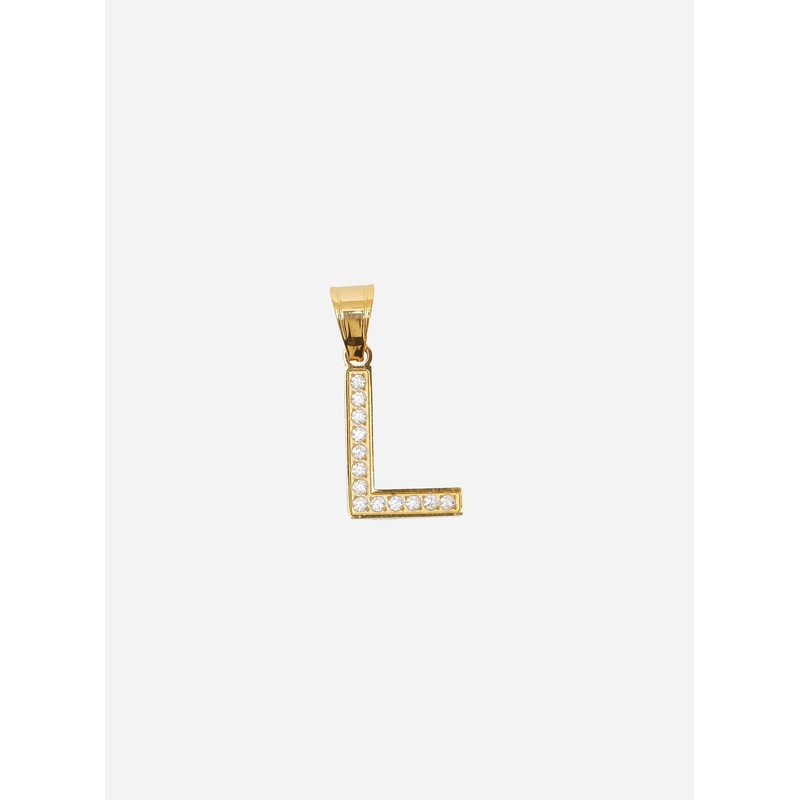 Diamond Gold Letter L Pendant