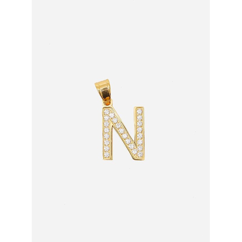 Diamond Gold Letter N Pendant