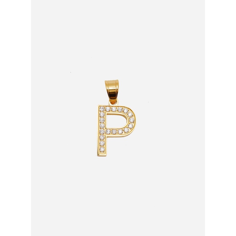 Diamond Gold Letter P Pendant