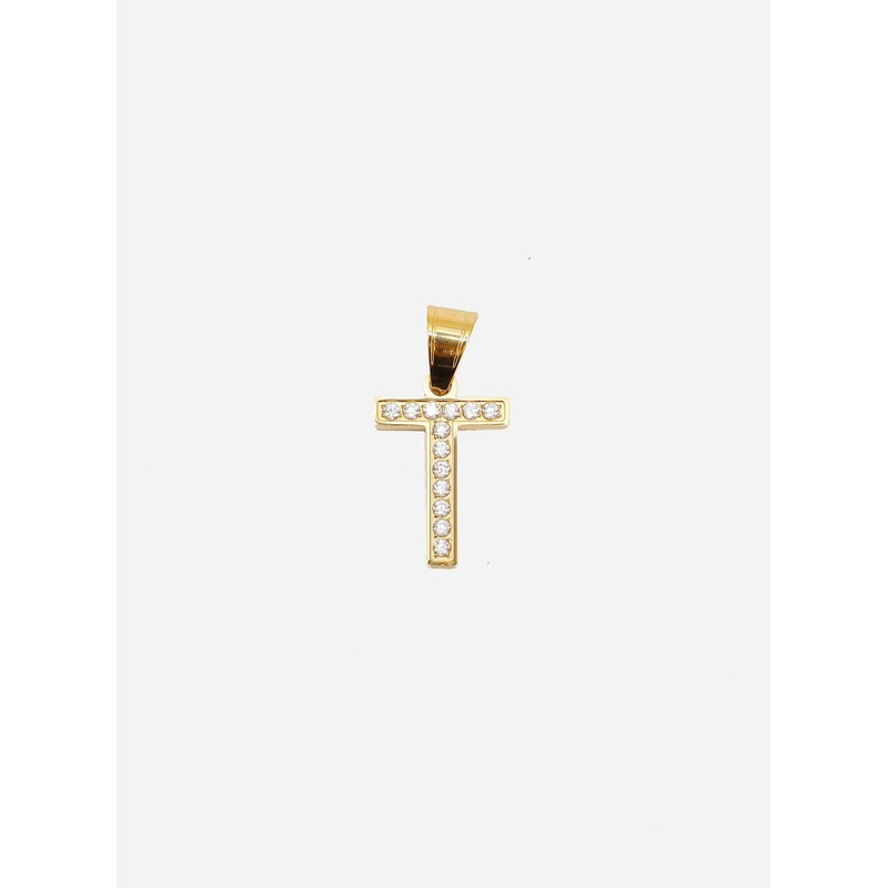 Diamond Gold Letter T Pendant