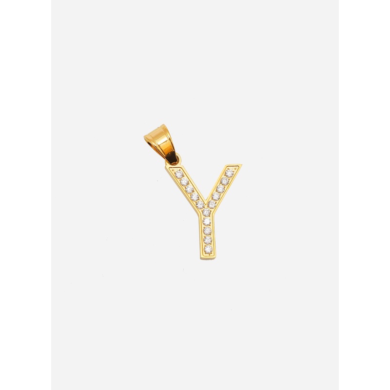 Diamond Gold Letter Y Pendant