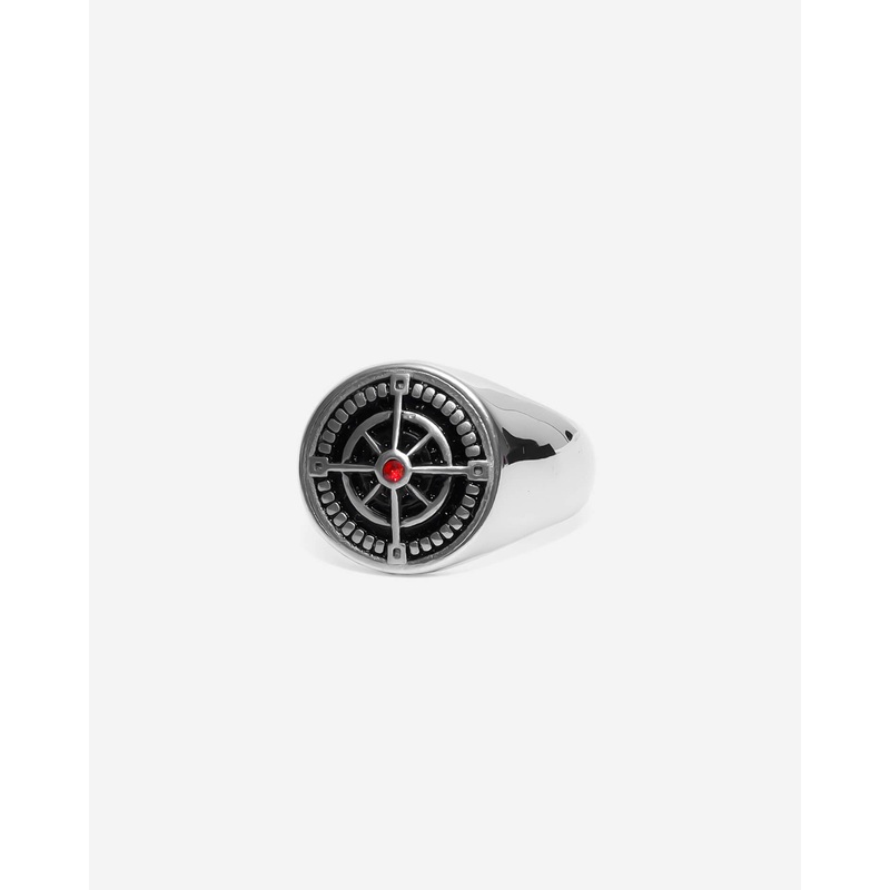 GD Compass Design Red Zircon Ring