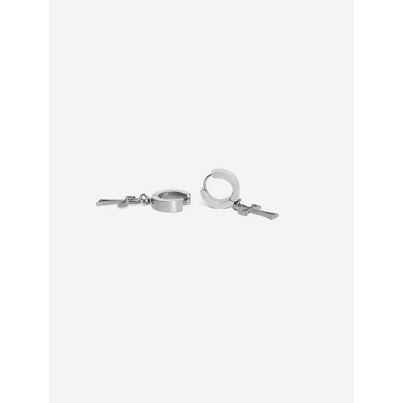 GD Framed Cross Stainless Hoops Earring