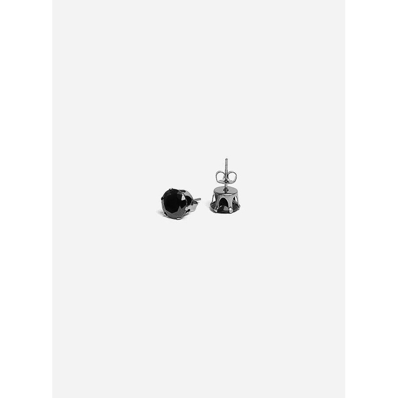 GD Hexagon Black Stud Style Earring