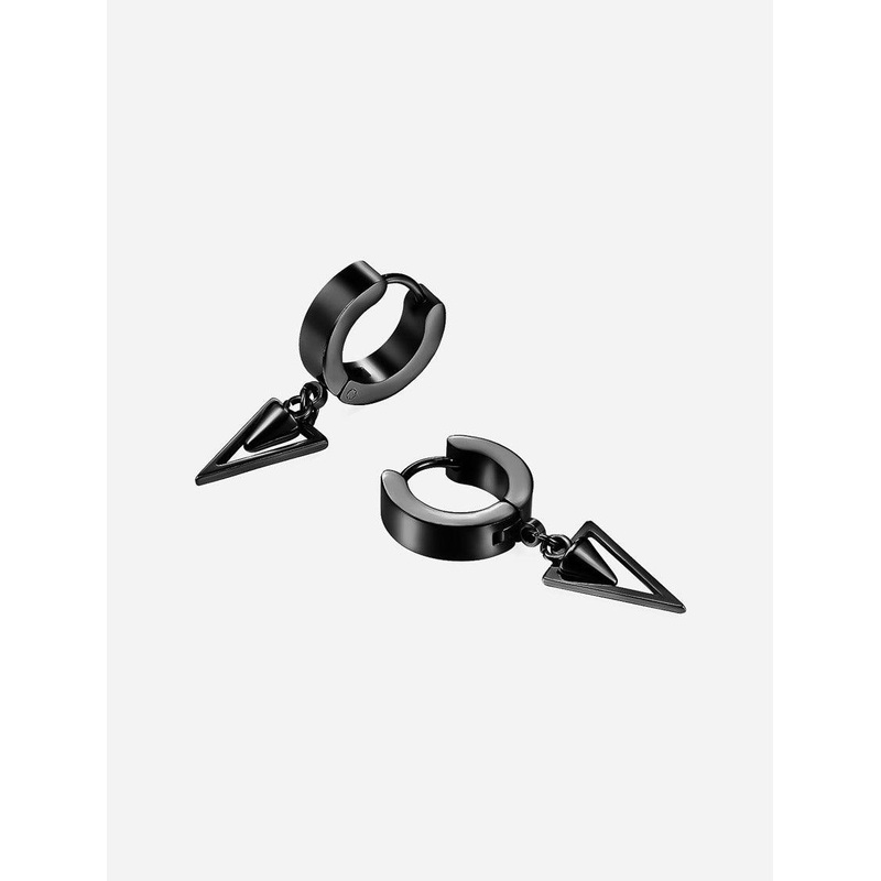 GD Triangle Dangle Drop Earring Black