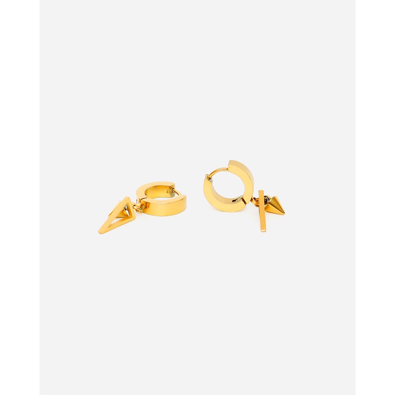 Punk Hip Hop Style Triangle Drop Earrings Gold plated