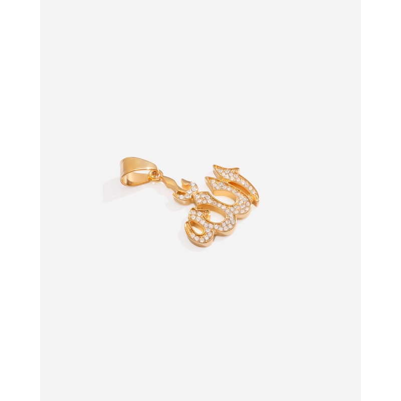 GD Allah Pendant Cubic Zirconia Gold Plated