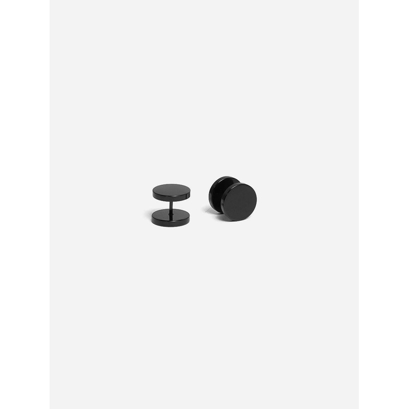GD Dumbbell Round Stud Earrings