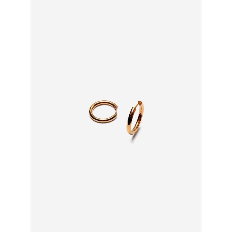 GD Gold-Tone Half Round Hoop Earrings