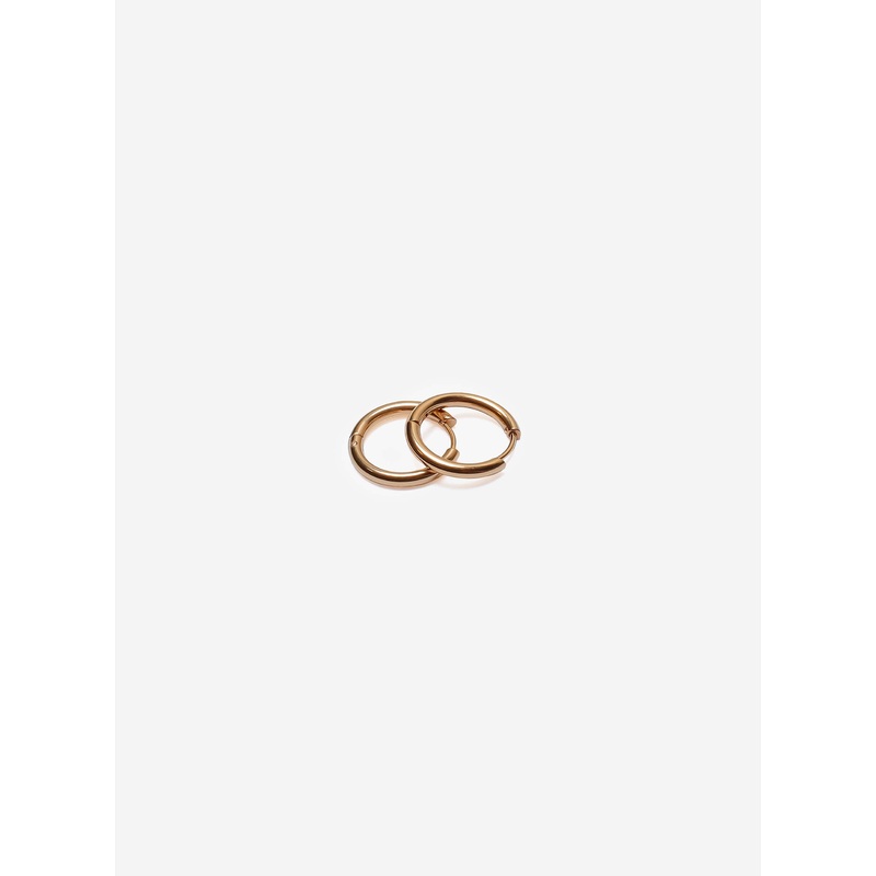 GD Half Round Hoop Earrings Gold-Tone