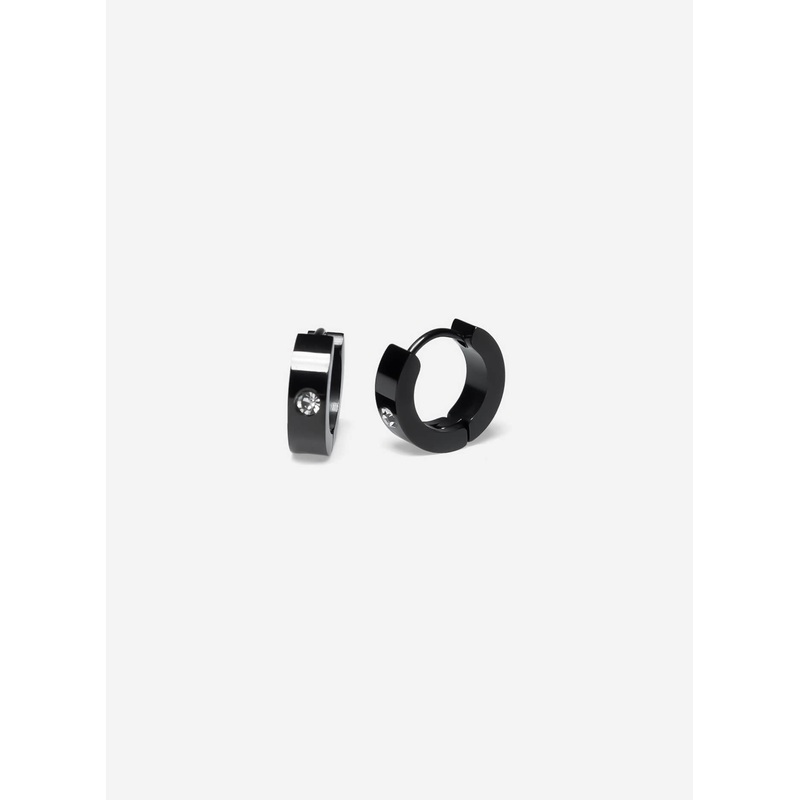 GD Hoops Black Diamond Earrings