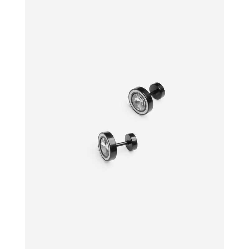 Round Stud Midnight Earring 10mm