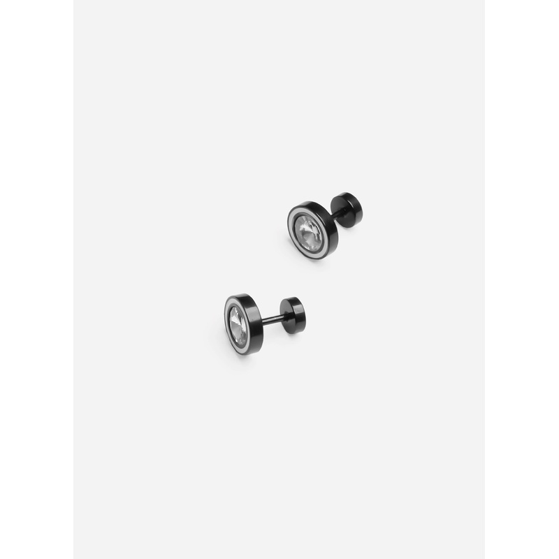 Round Stud Midnight Earrings