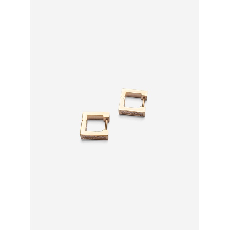 Square Diamond Hoop Earrings