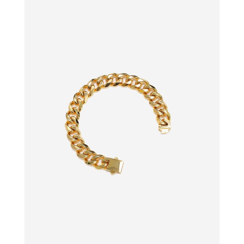 GD Bracelet 10.5MM X 7.5 Inch Gold Plated