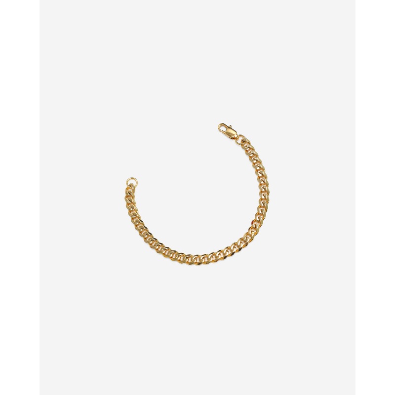 GD Cuban Bracelet Stainless Steel 5.5mm x 7.5 Inch 22k Gold vermeil