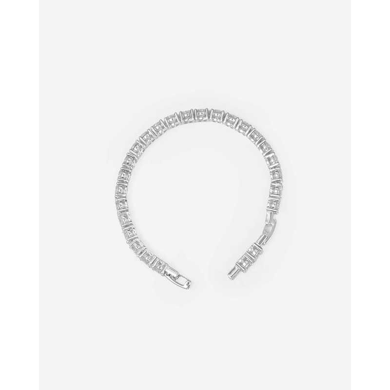 GD Tennis Cubic Zirconia Bracelet White Gold Plated