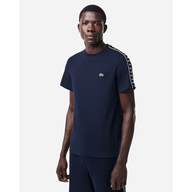 Lacoste Tape Jersey T-shirt in Navy