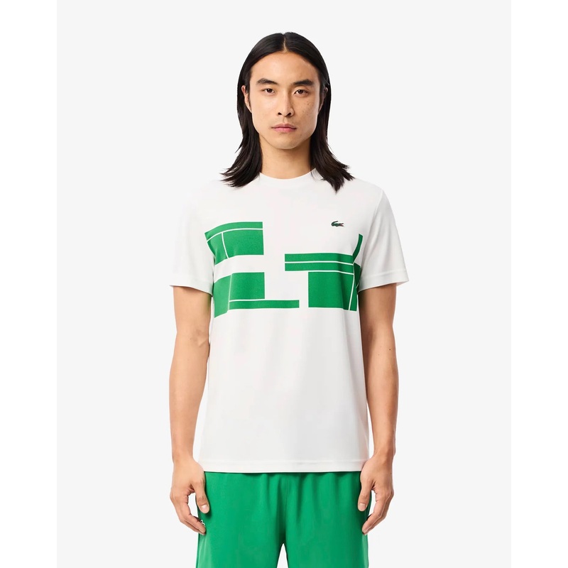 Lacoste Tennis X De Novak Djokovic Ultra-Dry Men's T-Shirt - White/Green