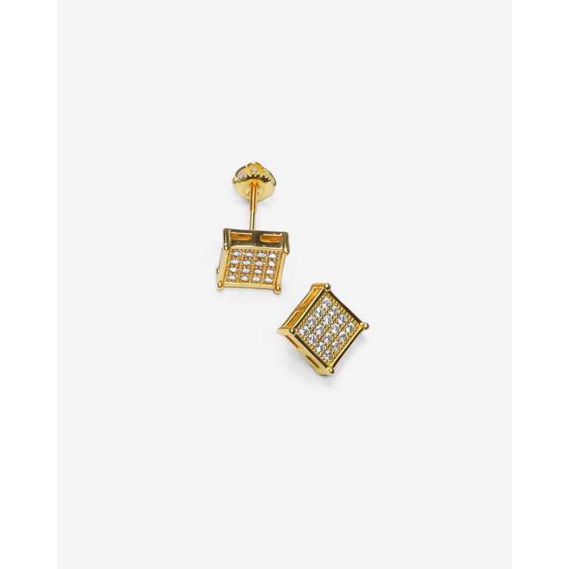 Radiant Zirconia Squire Earrings in 22k Gold