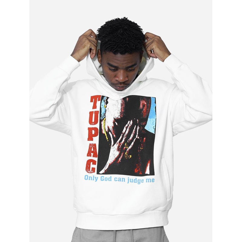 Tupac God Can Judge Me Oversized Hoodie