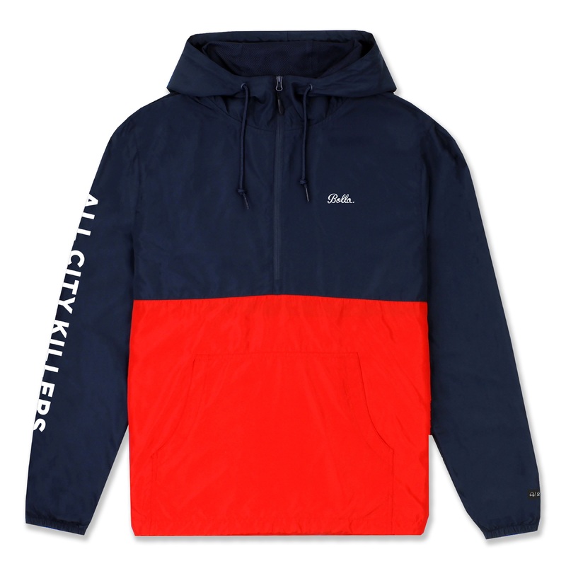 ACK WINDBREAKER ANORAK JACKET - NAVY/RED
